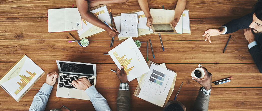 a board meeting table