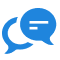 Icon illustration of two chat bubbles