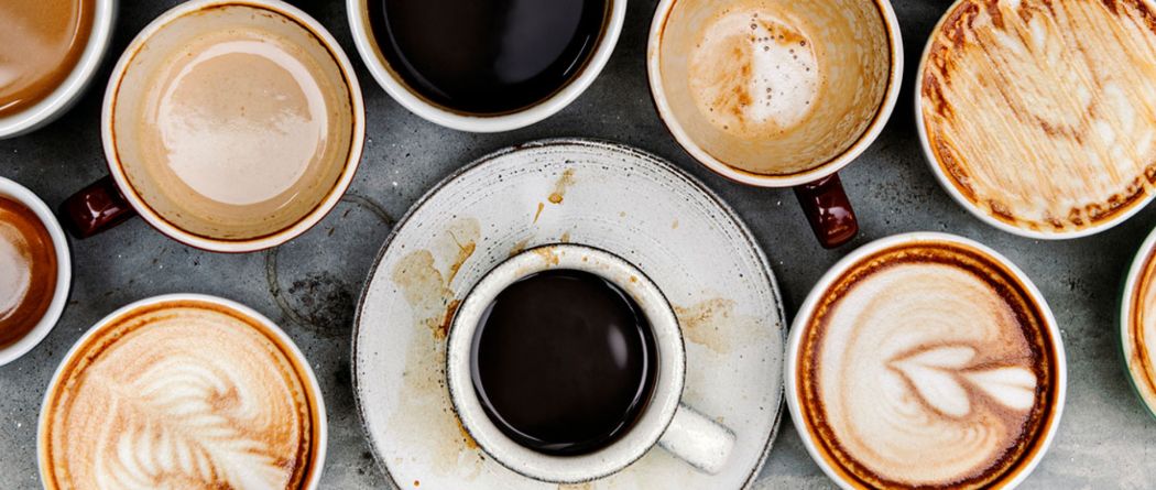 top view of cups of coffee