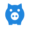 Icon illustration of a piggy bank