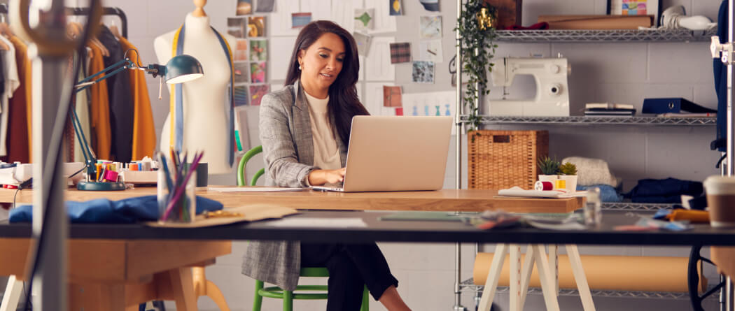 a business woman working on their laptop