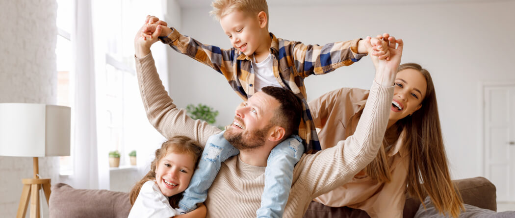 a family playing together
