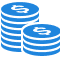 Icon illustration of a stack of coins